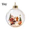 Seasonal Tree Baubles Glowing Christmas Ball Ornaments, Light-Up with Mini Holiday Scene, Acrylic Clear LED Winter Scene Ornaments Hanging Decor Warm