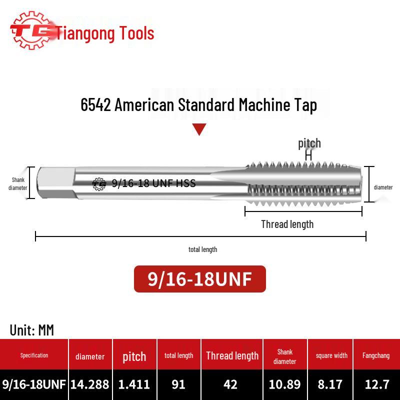 American Standard Stainless Steel Threading Taps 1/4-3/5/8 UNC/UNF