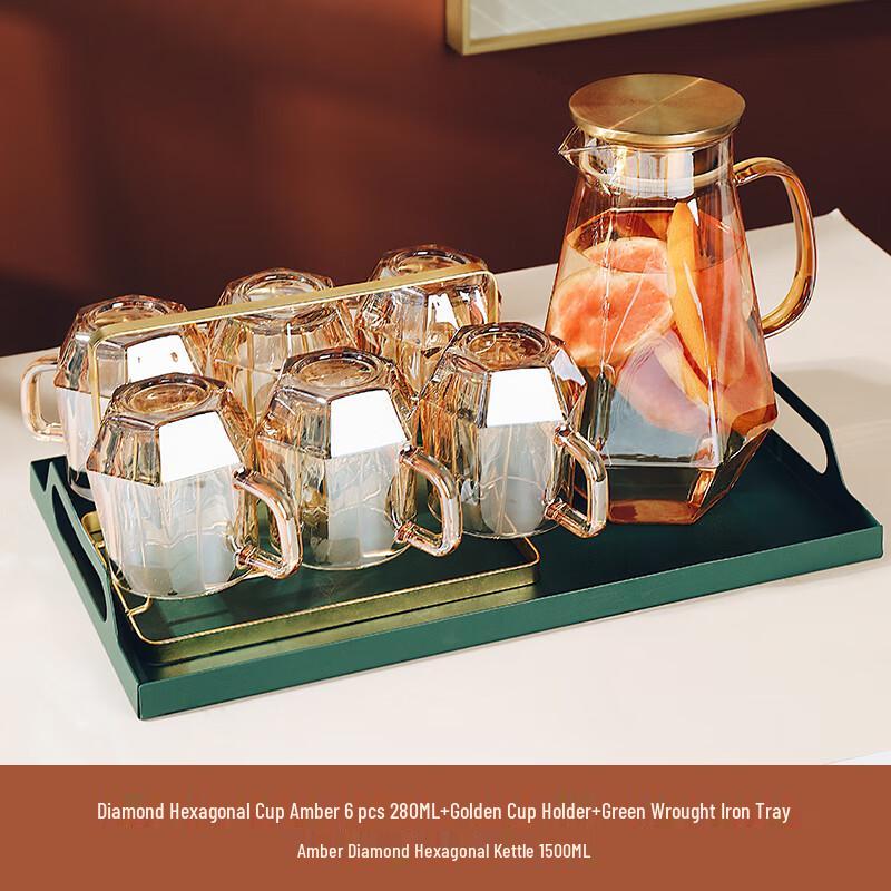 Naijiang Light Luxury Diamond Glass Water & Tea Set