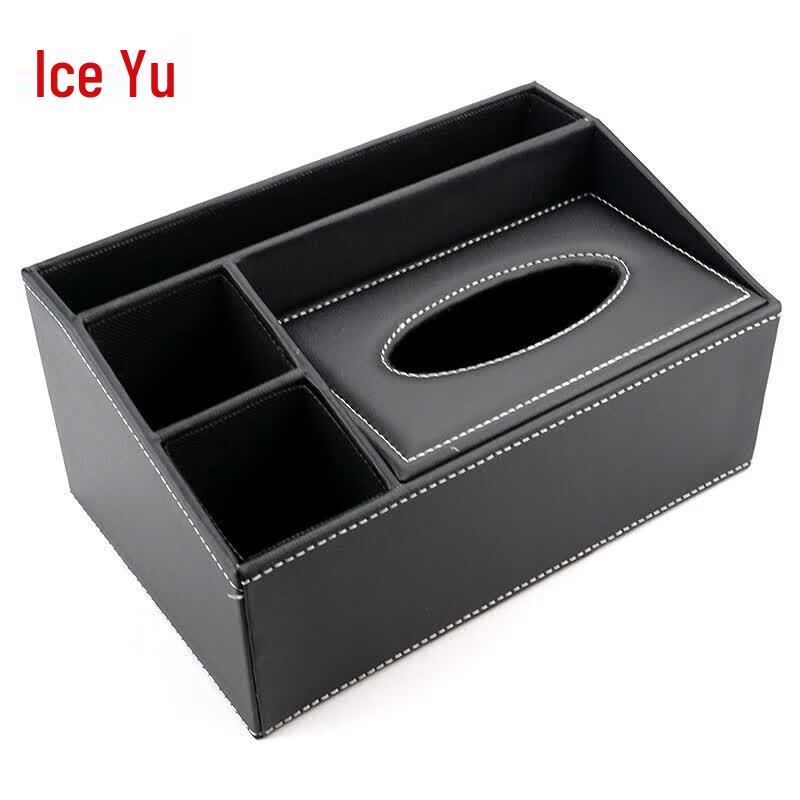 Organizador de Mesa de Couro com Porta-Lenços