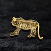 Twelve zodiac animals, retro zodiac tiger head brooch, electroplated domineering tiger, fierce beast animal brooch, chest flower