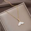 Minimalist Gold Drop Oil Mermaid Tail Pendant Titanium Steel Choker Necklace, Niche Versatile Thin Chain for Women