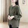 Women S Plus Size Loose Fit Irregular Hem Crew Neck Pullover Sweatshirt