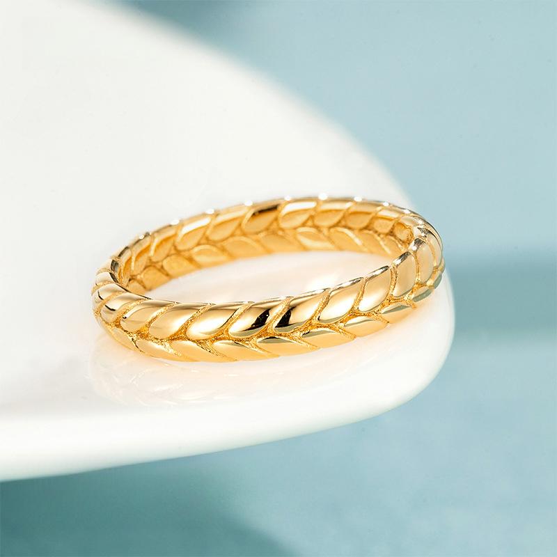 Fashion Elegant Gentle Wheat Ear Ring Women's Niche High-end Light Luxury Titanium Steel Ring Does Not Fade Women's Jewelry
