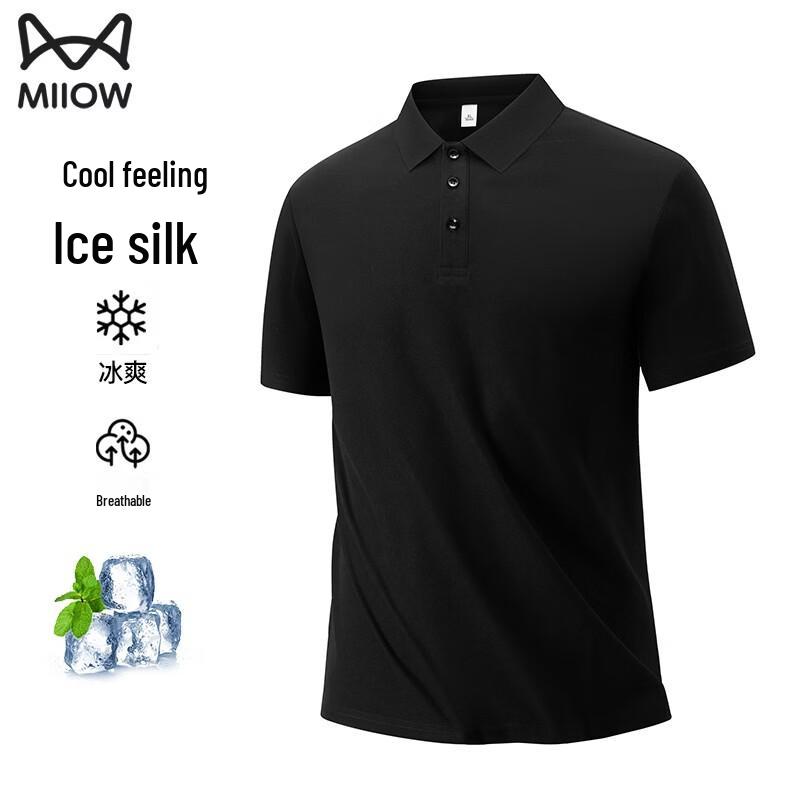 MiiOW Men s Ice Silk Cooling Polo Shirt 3XL