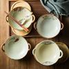 Japanese ceramic double ear stone pot bowl ramen home restaurant tableware bowl