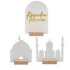 Ramadan Countdown Calendar Wooden Base Tabletop Ornaments For Home Islamic Decoration Muslim Pa P1H6