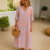 Shirt Dress Women's Casual Floral D Printed Sleeve Long Dress