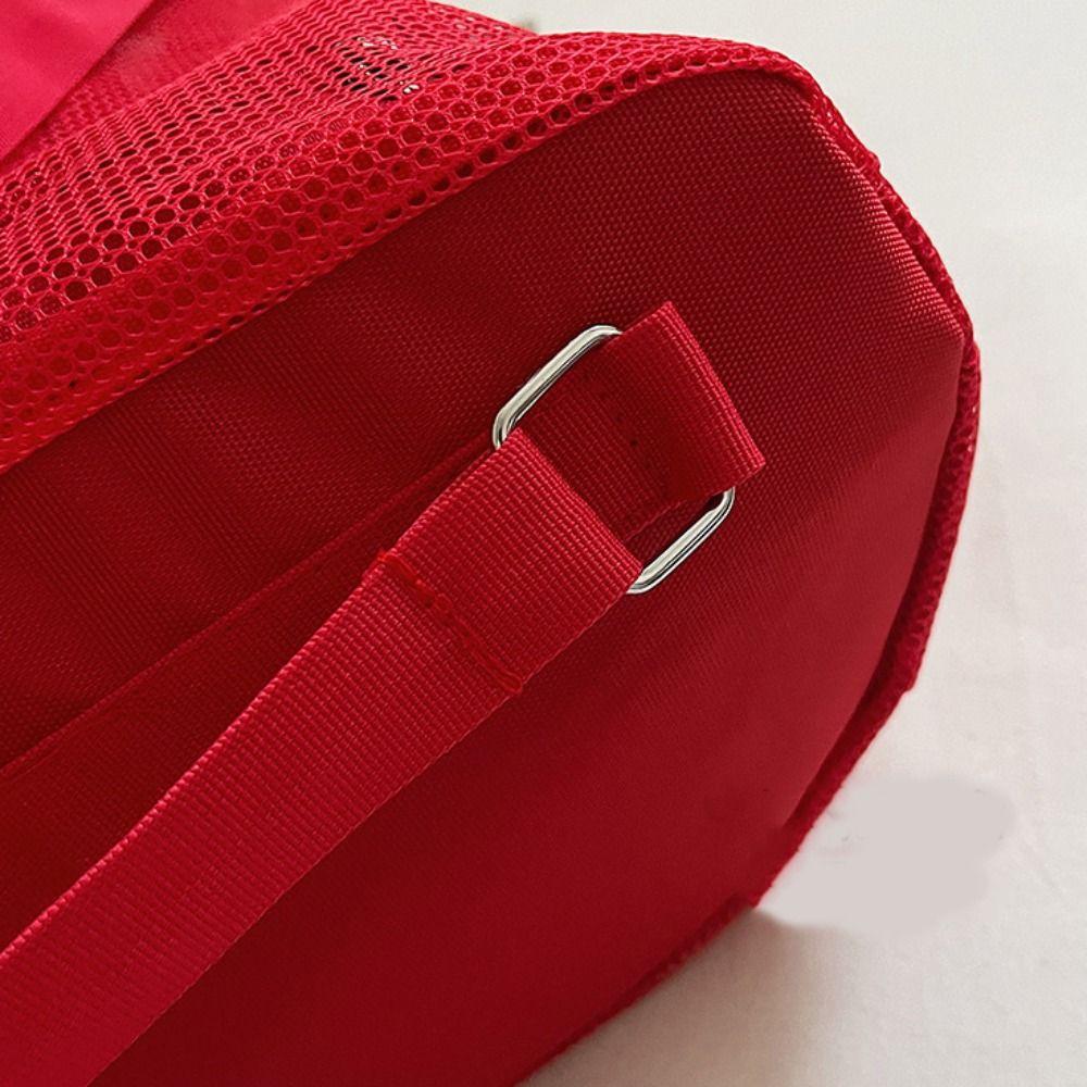 Sweet Korean Style Drawstring Backpack Hollow Portable Nylon Backpack Shoulder Bag Solid Color Mesh Beach Bag Outdoor