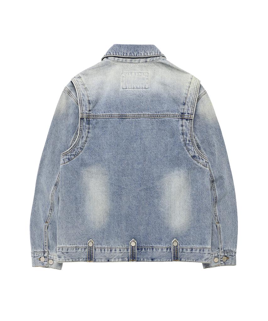Thevinylhouse Faded Denim Jacket Blue