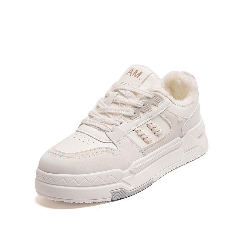 Fleece thickened board shoes women's 2025 winter new casual little white shoes women's warm women's cotton shoes DY005