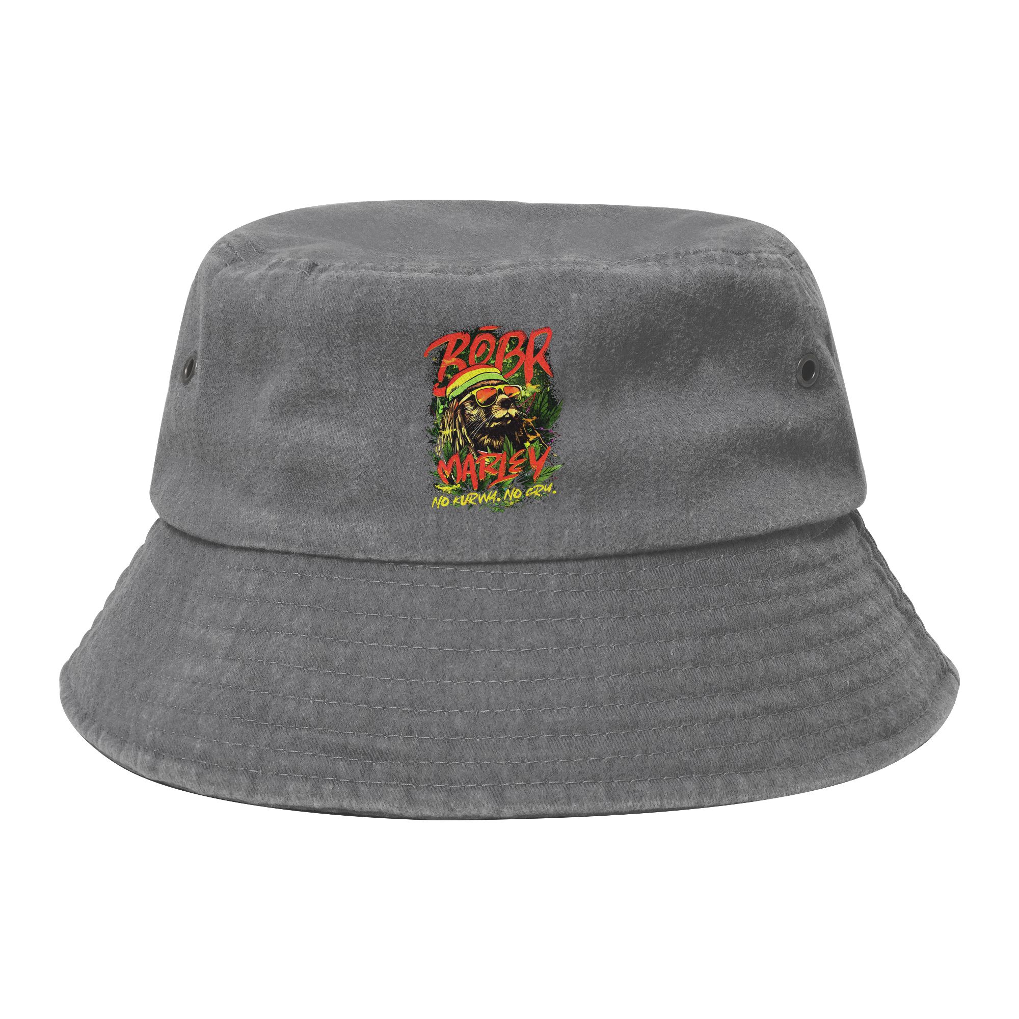 Unique Bobr Marley No Kurwa No Cry Kurwa Bober Beaver Boberek Bucket Hat Unisex Women Packable Fishing FisherUnisex Hats Headwear One Size