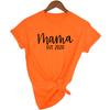 Mama Est Tee Mom Shirts Mum Casual Round Neck Summer Tumblr Clothes T Shirt
