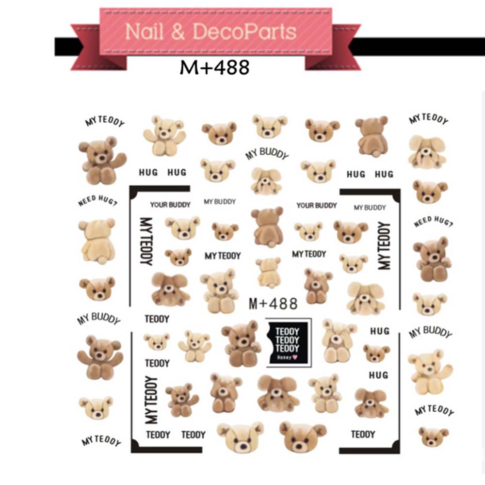 Decals Art decorations sticker Exquisite design 3D Nail Art Stickers Cute bear decorations sticker