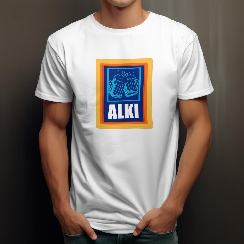 

ALKI Funny Novelty Gift Tshirt Idea - Drinker Joke T Shirt Father, Dad Beers S