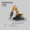 1:70 9 Styles Mini Yellow Alloy Forklift Driller Road Roller Engineering Diecast Construction Vehicle Inertia Toys for Boys Gift