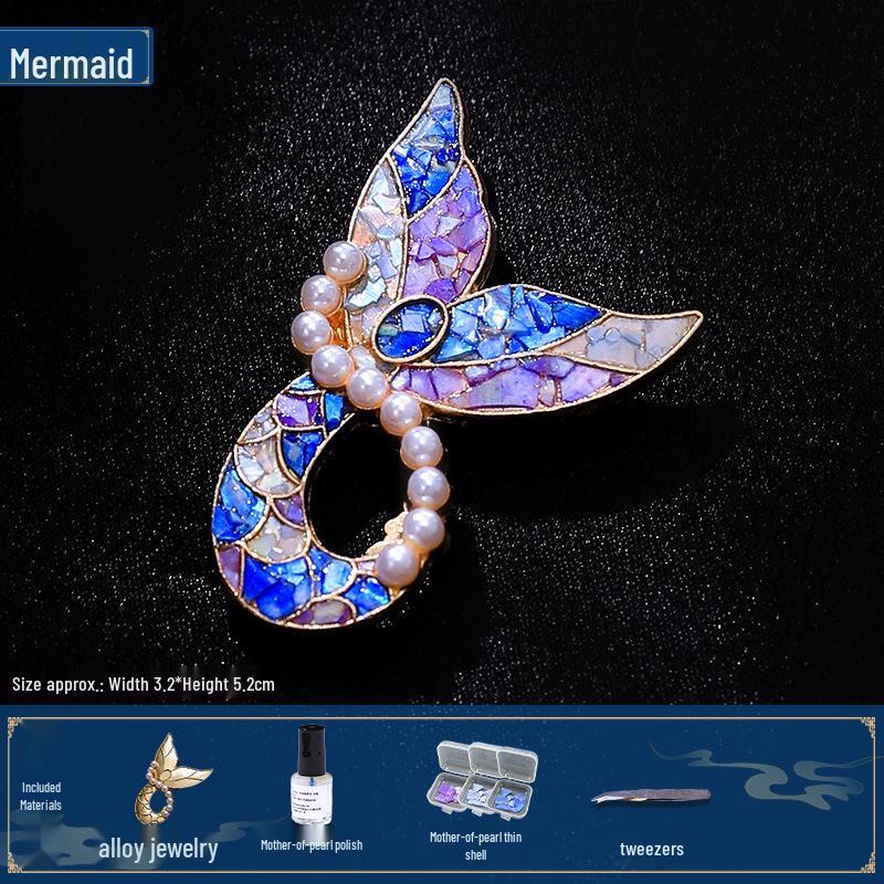 Mother-of-Pearl Hairpin Craft Kit: Brooch & Hairpin Shell Fragments - Perfect Mother’s Day Gift