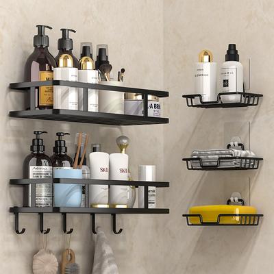 Étagère de salle de bain sans perçage Étagère de rangement murale Toilette Ménagère Articles de toilette Organisateur