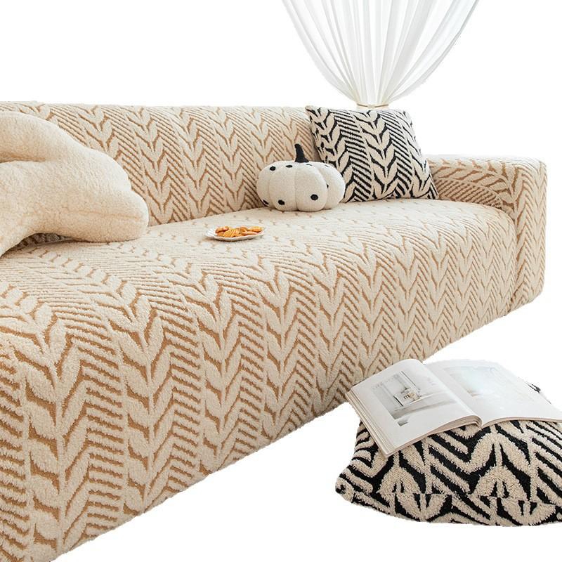 New Autumn and Winter Thickened Jacquard Plush Sofa Cover Anti Cat Scratch Sofa Protective Cover All Inclusive Sofa Cover