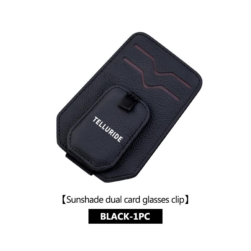 AANO1 Car Multifunction Leather Sunglasses Holder Portable Ticket Card Clip For KIA Venga Sedona Forte Stonic Picanto Sorento Stinger