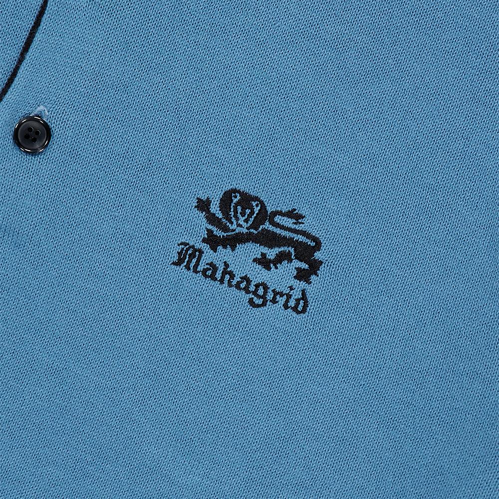 MAHAGRID Lion Ls Knit Polo Blue(Mg2Dsmk690A)