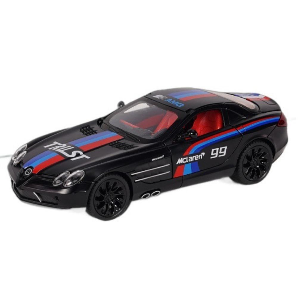 

1/24 Benz SLR 722S Купе Сплав Спортивный Автомобиль Модель Литой Металл Трековый Гоночный Автомобиль Модель Автомобиля Симуляция Звук и Свет Детская Игрушка Подарок чёрный