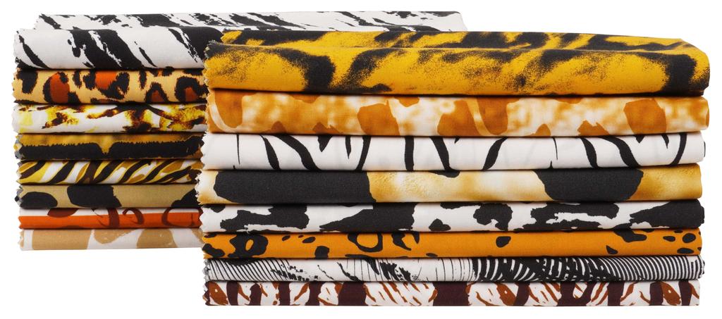 Soimoi 16 Pc Fat Quarter Bundle- Animals Print 18"x 22" DIY Patchwork- 100 Cotton Pre-Cut Quilting Fabric