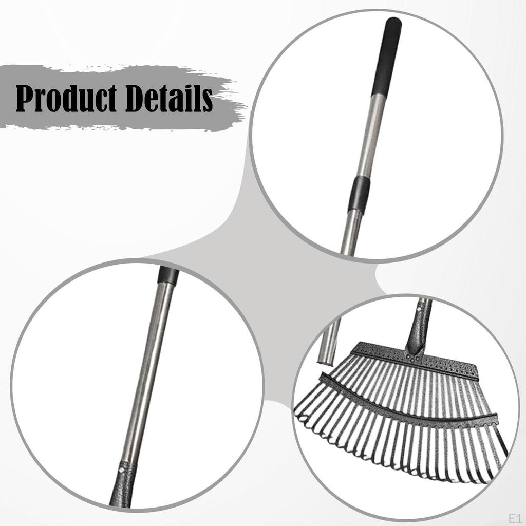 Garden Leaf Rake Fallen Leaves Collector Non Slip Chicken Coop Lawn Tool for Roof Debris Grass