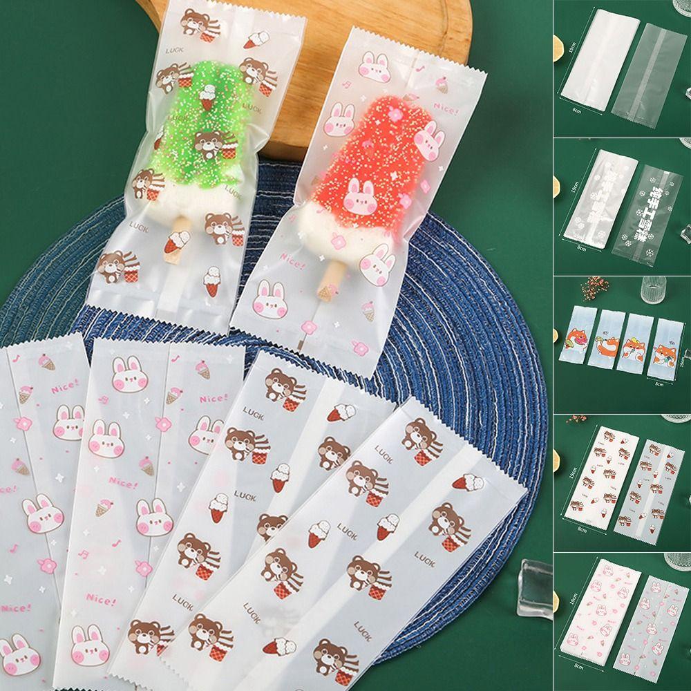 Homemade Packaging Bag 100Pcs Protective Cover Cute Ice Cream Bags  Ice Popsicle