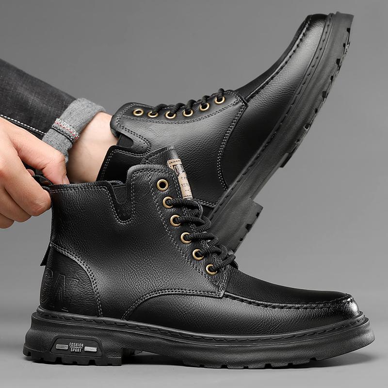 Ghete de lux pentru bărbați, pantofi clasici din piele, pantofi de exterior pentru bărbați, pantofi casual pentru bărbați, cizme la gleznă, nou-veniți, adidași cu dantelă