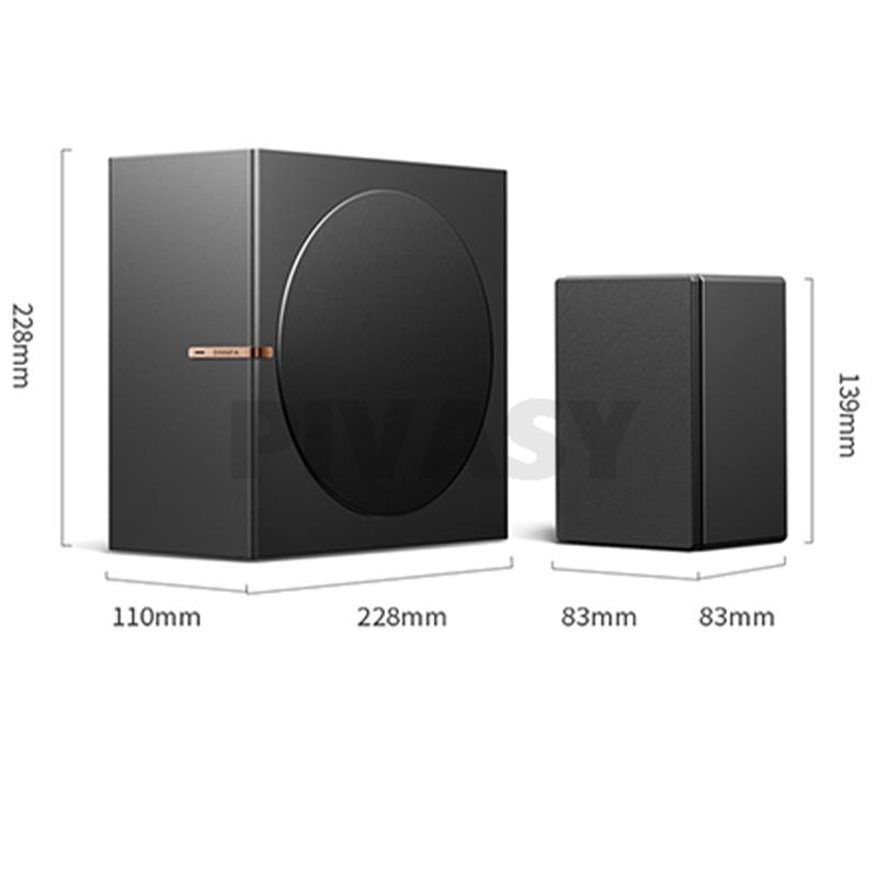 8 Inch High Power Wooden Bass Speaker Full-Range Subwoofer Bluetooth Speaker 2.1 Active Speaker For Computer TV Home Desktop Set