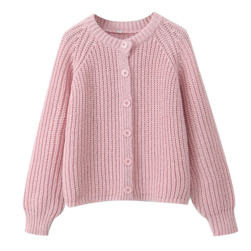 2025 Autumn Women's Long Sleeve Knit Cardigan Sweater Top - European & American Style