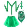 Green Leprechaun Hat Suspenders Striped Thigh High Socks Set Saint Patricks Day Costume Accessories Leprechaun Costume