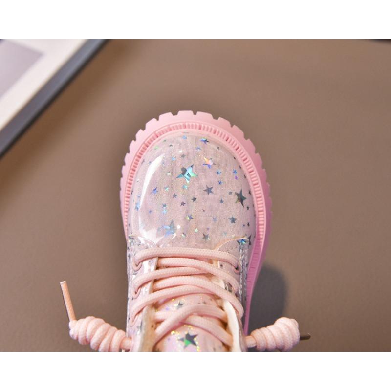 Girls' Fashion Martin Boots, Winter New Arrivals Children's Fleece-lined Boots, Versatile Soft-Sole Warm Low-Cut British Style Boots.
