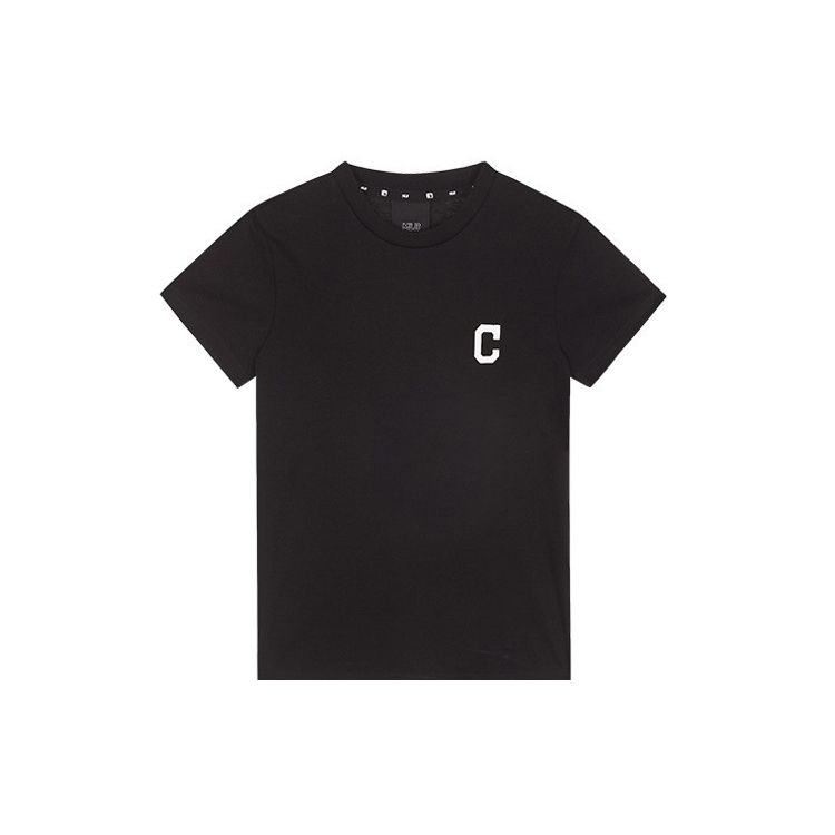 MLB X Disney Cleveland Indians Maglietta a Maniche Corte con Stampa di Topolino Unisex Nera 31TSK1031-45L