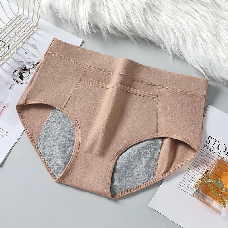 

Женские менструальные трусики с высокой талией, физиологические трусики, герметичное нижнее белье, дышащие хлопковые трусы для девочек XL