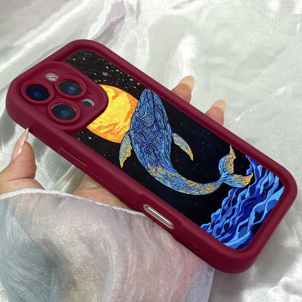 JT480 Smart Whales for iPhone 17 16 15 14 13 Pro Max Samsung S26 S25 Ultra A17 A07 A56 A16 A15 A14 A13 A06 A25 Xiaomi 15T Redmi 15c 14C Soft Case