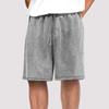 Men Drawstring Casual Shorts Vintage Washed Relaxed Fit Elastic Waistband Summer Lightweight Shorts for Daily Wear