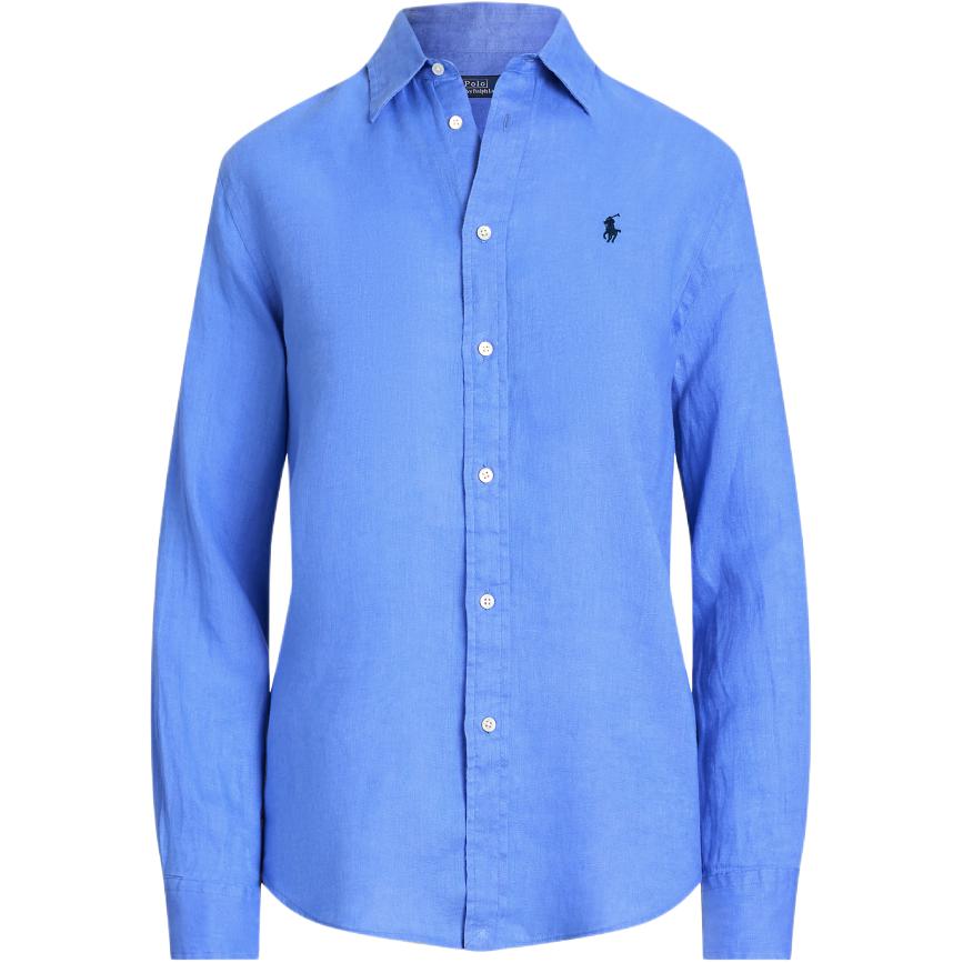 

Женская рубашка с длинным рукавом на пуговицах Polo Ralph Lauren с вышивкой логотипа, синяя WMPOSHTNDO20748-430 S