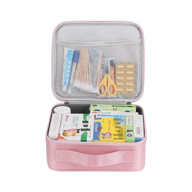 Large Capacity Outdoor & Home First Aid Kit - Portable Handheld Fabric Storage Box for Travel, Epidemic Prevention, Car & Student Use