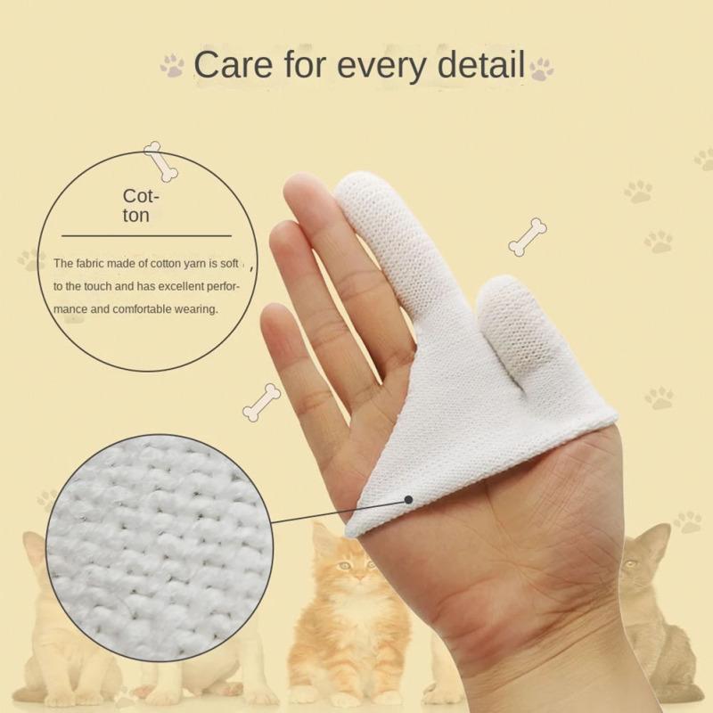 Horký! Dvouprstý kartáček na zuby pro domácí mazlíčky Pes Kočka Nástroje na čištění ústní dutiny Rukavice na zuby pro štěňata Kojení