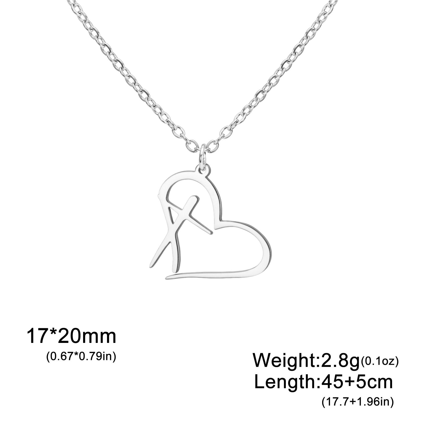 Stainless Steel Heart Cross Pendant Necklace Minimalist Christian Faith Love Heart Cross Choker Religious Jewelry Gift for Women 45cm