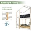 (=517234AAW) Children's Bed Treehouse with Slide & Ladder 90 X 200 Cm, Loft Bed for Children – 2x Slatted Frame - Natural & White