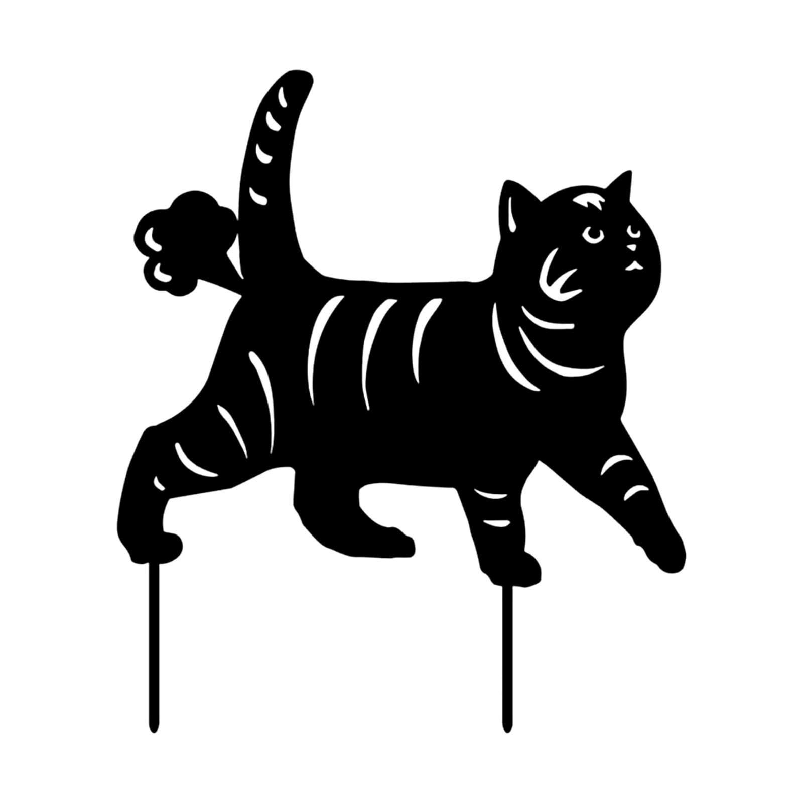 

Декоративные садовые колья с милыми кошками, декор кошачьего сада, уличные украшения для двора с силуэтом кошки для любителей кошек, украшение сада One Size