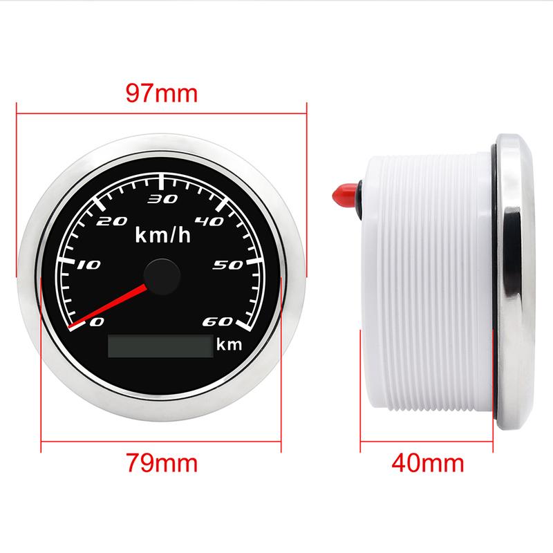 85mm GPS Speedometer 60 KM/H For Marine Boat Car ATV Truck 7 Colors Backlight Odometer With GPS Antenna 9-32V