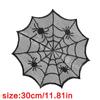 Round Spiders Webs Laces Placemat Soft Polyester Cobwebs Table Mats for Dining Ambiances
