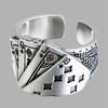 Hip Hop Fashion Exaggerated Cool Opening Ring Playing Card Crystal Rings for Men