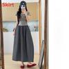 College Style Women A Line Skirt With Nylon Fabric And Tie Detail For Casual Wear