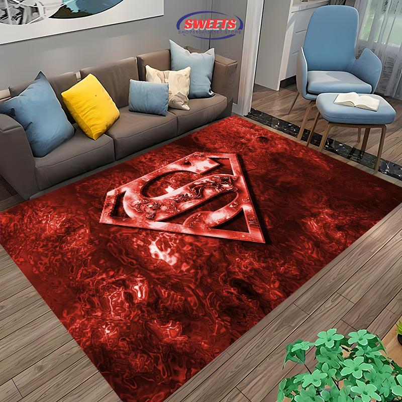 

New Shelves! 3D Classic DC Logo Carpet, Living Room Bedroom Office Area Children s Room of Choice, Non-slip Machine Washable Mat 50x80cm (20x31in)