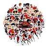 The Incredibles Glossy Cartoon Stickers: 52 Sheets for Suitcases, Computers, Motorcycles, Water Bottles, and Journals
